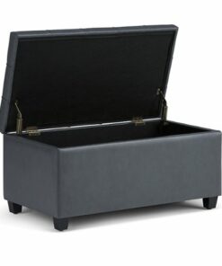 Simpli Home - Sienna Storage Ottoman Bench - Stone Gray