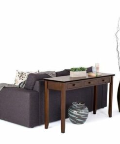 Simpli Home - Artisan Rectangular Contemporary Wood 3-Drawer Console Table - Russet Brown