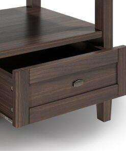 Simpli Home - Warm Shaker SOLID WOOD 20 inch Wide Rectangle Transitional End Table in - Warm Walnut Brown