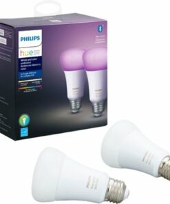 Philips - Geek Squad Certified Refurbished Hue White & Color Ambiance A19 Bluetooth Smart LED Bulb (2-Pack) - Multicolor