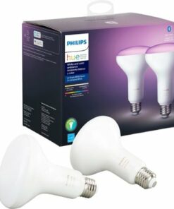 Philips - Geek Squad Certified Refurbished Hue White & Color Ambiance BR30 Bluetooth Smart LED Bulb (2-Pack) - Multicolor