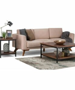 Simpli Home - Skyler Rectangular Modern Solid Mango Wood Coffee Table - Dark Cognac Brown 0