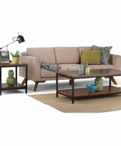 Simpli Home - Skyler Rectangular Modern Solid Mango Wood Coffee Table - Dark Cognac Brown 1