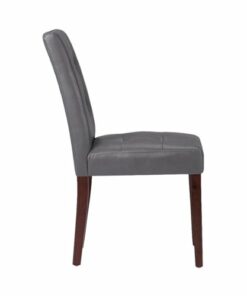 Simpli Home - Andover Contemporary Faux Leather & High-Density Foam Dining Chairs (Set of 2) - Stone Gray
