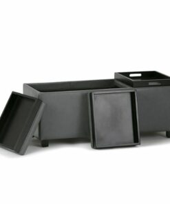Simpli Home - Avalon 42 inch Wide Contemporary Rectangle Storage Ottoman - Stone Gray