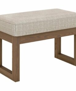Simpli Home - Milltown Rectangular Contemporary Wood/Foam Bench Ottoman - Platinum
