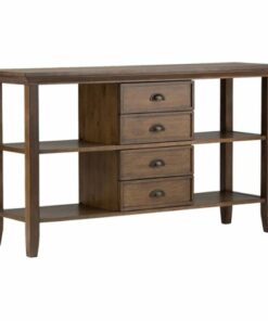 Simpli Home - Redmond Rectangular Rustic Wood 4-Drawer Console Table - Natural Aged Brown
