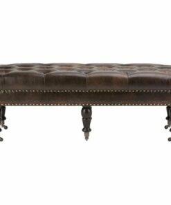 Simpli Home - Henley Traditional Bonded Leather Bench Ottoman - Distressed Brown