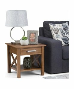 Simpli Home - Kitchener Rectangular Contemporary Wood 1-Drawer Side Table - Medium Saddle Brown