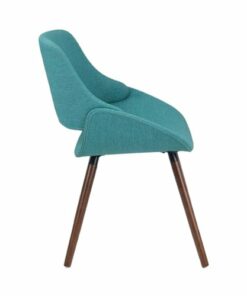 Simpli Home - Malden Mid Century Modern Bentwood Dining Chair in Turquoise Blue Woven Fabric - Blue Turquoise