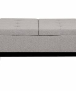 Simpli Home - Dover Square Contemporary Wood/Foam Ottoman With Inner Storage - Gray Cloud