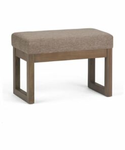 Simpli Home - Milltown Modern Contemporary Foam/Plywood Bench Ottoman - Fawn Brown