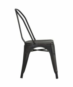 Simpli Home - Fletcher Contemporary Industrial Metal Dining Chairs (Set of 2) - Powder Coated Distressed Black And Copper