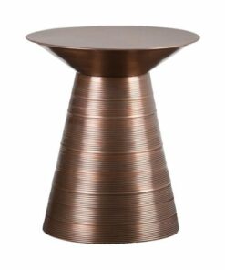 Simpli Home - Sheridan Round Contemporary Iron Accent Side Table - Aged Copper