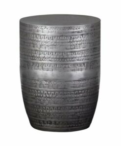 Simpli Home - Johnsen Round Contemporary Iron Accent Side Table - Antique Silver