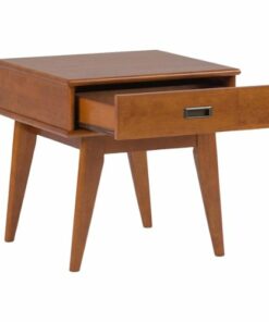 Simpli Home - Draper Rectangular Mid-Century Modern 1-Drawer End Table - Teak Brown