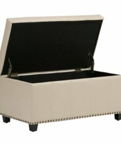 Simpli Home - Amelia Storage Ottoman Bench - Satin Cream