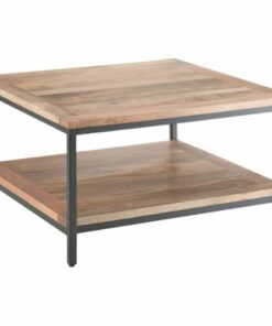 Simpli Home - Skyler Square Modern Industrial Mango Wood Coffee Table - Natural