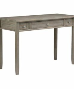 Simpli Home - Warm Shaker Rectangular Rustic Wood 3-Drawer Table - Distressed Gray