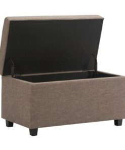 Simpli Home - Darcy Rectangular Traditional Wood/Engineered Wood Bench Ottoman With Inner Storage - Fawn Brown