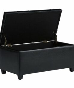 Simpli Home - Sienna Storage Ottoman Bench - Midnight Black