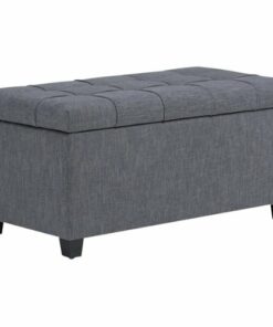 Simpli Home - Sienna Rectangular Traditional Wood/Engineered Wood Bench Ottoman With Inner Storage - Slate Gray