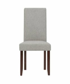 Simpli Home - Acadian Parson Contemporary High-Density Foam & Linen-Look Polyester Dining Chairs (Set of 2) - Gray Cloud