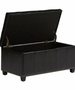 Simpli Home - Amelia Storage Ottoman Bench - Midnight Black