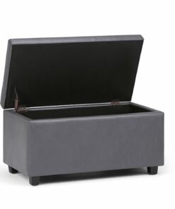 Simpli Home - Cosmopolitan Storage Ottoman - Stone Gray