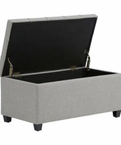 Simpli Home - Sienna Rectangular Traditional Wood/Engineered Wood Bench Ottoman With Inner Storage - Dove Gray