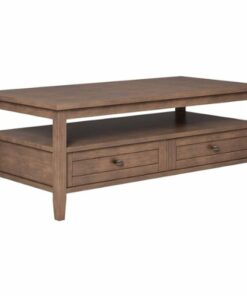 Simpli Home - Warm Shaker Rectangular Rustic Wood 2-Drawer Coffee Table - Rustic Natural Aged Brown