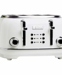 Haden - Heritage 4-Slice Toaster, Wide Slot for Bagels with Multi Settings - Ivory