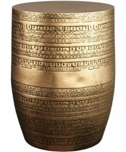 Simpli Home - Johnsen Round Contemporary Iron Accent Side Table - Antique Gold