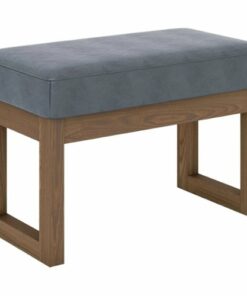 Simpli Home - Milltown Rectangular Contemporary Wood/Foam Bench Ottoman - Stone Gray