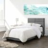 CorLiving - Bellevue Wide Panel Upholstered Bed, Twin - Light Gray