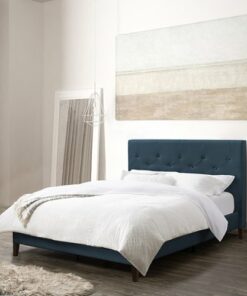 CorLiving - Nova Ridge Tufted Upholstered Bed, Full - Ocean Blue
