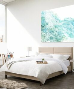 CorLiving - Bellevue Wide Panel Upholstered Bed, Queen - Cream