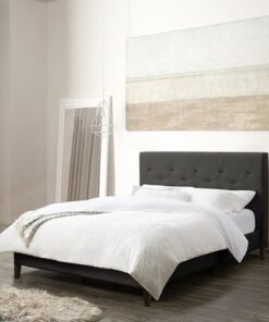 CorLiving - Nova Ridge Tufted Upholstered Bed, Full - Dark Gray