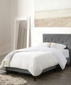 CorLiving - Nova Ridge Tufted Upholstered Bed, Twin - Light Gray