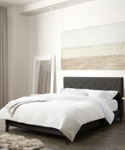 CorLiving - Nova Ridge Tufted Upholstered Bed, Queen - Dark Gray