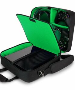 USA Gear - S Series S13 Xbox One Travel Carrying Case - Black/Green