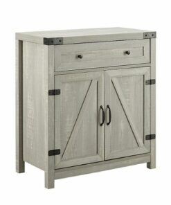 Walker Edison - Farmhouse Barn Door Accent Cabinet - Stone Grey