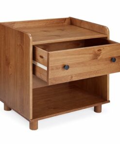 Walker Edison - Morgan 1 Drawer Tray Top Solid Wood - Caramel