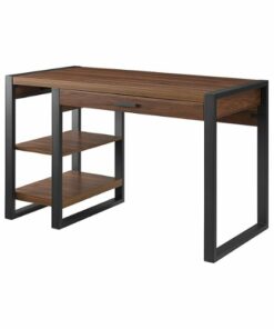 Walker Edison - 48" Modern Industrial USB Power Computer Desk - Dark Walnut