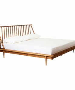 Walker Edison - King Mid Century Modern Solid Wood Spindle Bed Headboard 0