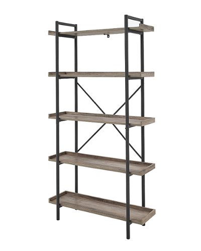 Walker Edison - Urban Pipe 5-Shelf Bookcase - Grey Wash
