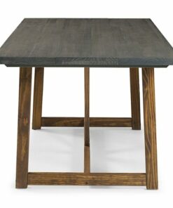 Walker Edison - 72" Farmhouse Trestle Solid Wood Dining Table - Grey