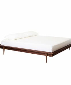 Walker Edison - King Mid Century Solid Wood Platform Bed - Walnut