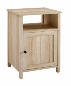 Walker Edison - 18" Grooved Door Side Table - White Oak