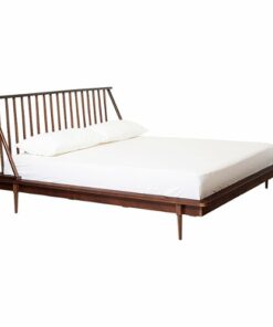 Walker Edison - King Mid Century Modern Solid Wood Spindle Bed Headboard 1